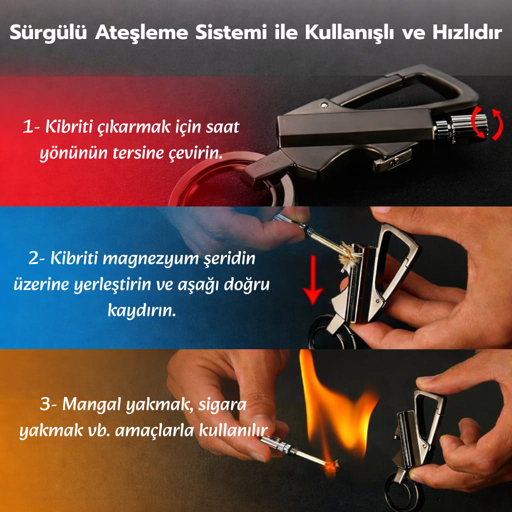 FireForce Çok Fonksiyonlu Kibrit Anahtarlık